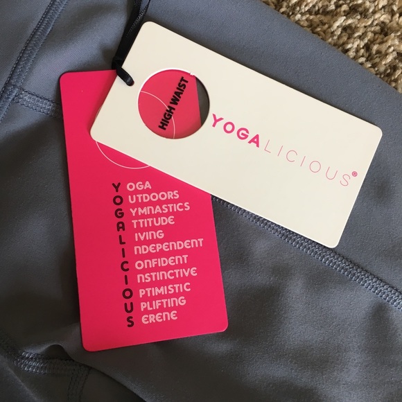 Yogalicious Lattice Leggings XS Blue Steel - Picture 2 of 7